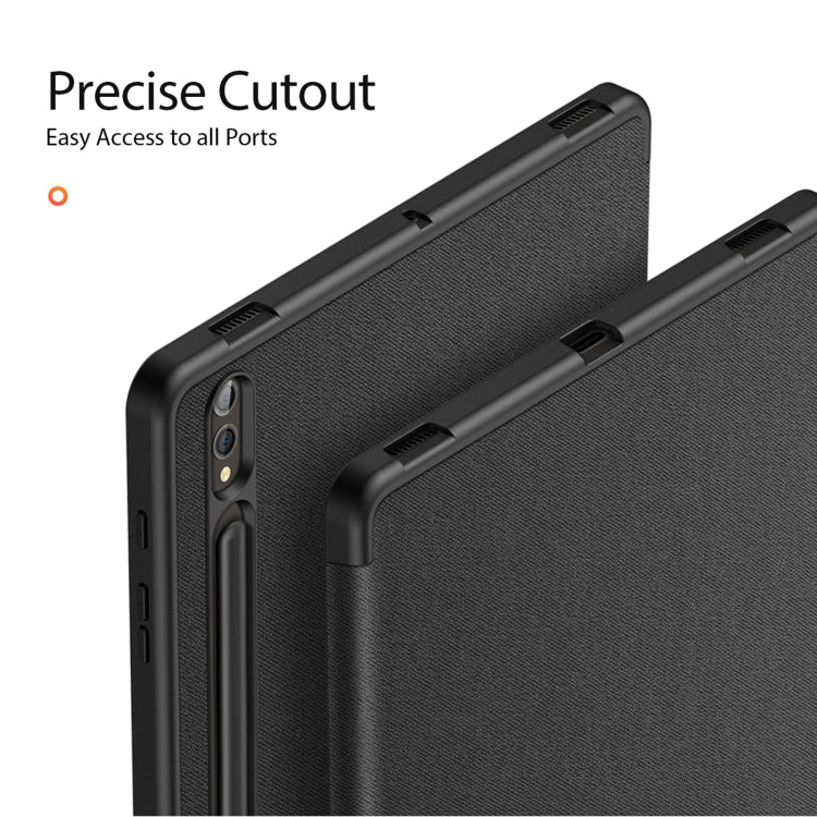 For Samsung Galaxy Tab S10+ DUX DUCIS Domo Series Magnetic Flip Leather Tablet Case(Black) - Tab S10+ Cases by DUX DUCIS | Online Shopping South Africa | PMC Jewellery | Buy Now Pay Later Mobicred