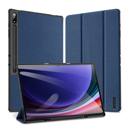 For Samsung Galaxy Tab S10 Ultra DUX DUCIS Domo Series Magnetic Flip Leather Tablet Case(Blue) - Tab S10 Ultra Cases by DUX DUCIS | Online Shopping South Africa | PMC Jewellery | Buy Now Pay Later Mobicred