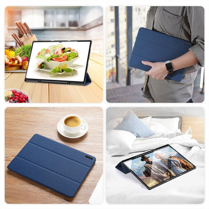 For Samsung Galaxy Tab S10 Ultra DUX DUCIS Domo Series Magnetic Flip Leather Tablet Case(Blue) - Tab S10 Ultra Cases by DUX DUCIS | Online Shopping South Africa | PMC Jewellery | Buy Now Pay Later Mobicred