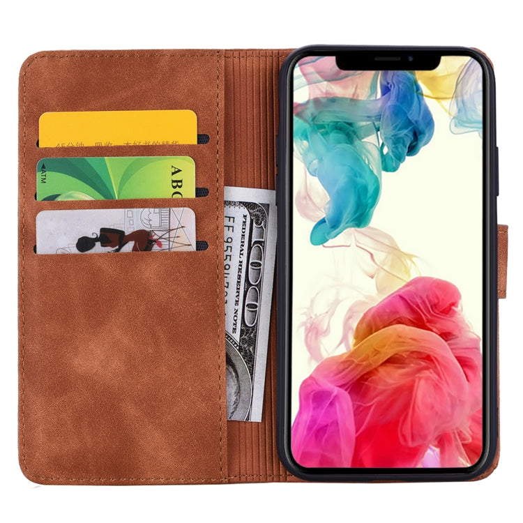 For iPhone 16 Pro Mandala Embossed Dual-Fold Calf Leather Phone Case(Brown) - iPhone 16 Pro Cases by PMC TechLife | Online Shopping South Africa | PMC TechLife | Buy Now Pay Later Mobicred