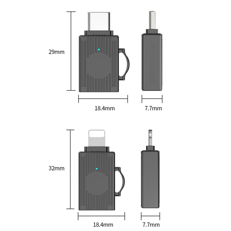 USB to USB-C / Type-C Multifunction Travel Case Shape Apapter(Silver) - Converter & Adapter by PMC Jewellery | Online Shopping South Africa | PMC Jewellery | Buy Now Pay Later Mobicred