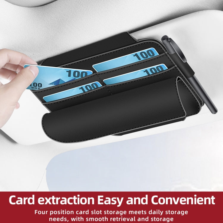 3073 Napa Texture Leather Car Removable Glasses Storage Bag(Grey) - Sunglasses & Glasses Clips by PMC TechLife | Online Shopping South Africa | PMC TechLife | Buy Now Pay Later Mobicred