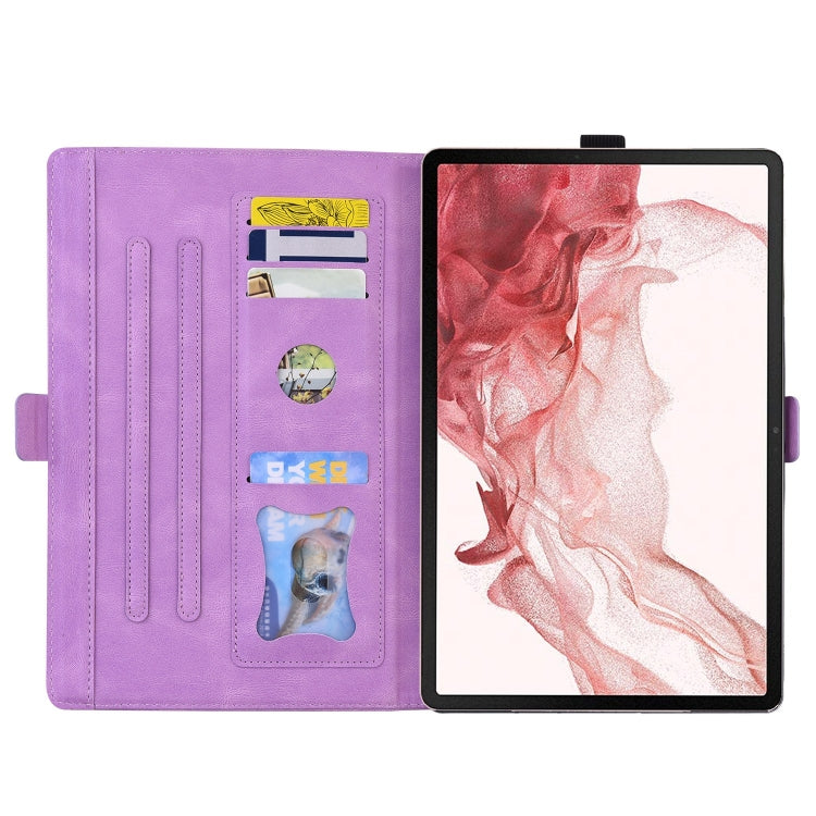 For Samsung Galaxy Tab S9 FE Love Butterfly Embossed Leather Tablet Case(Purple) - Other Galaxy Tab PC by PMC Jewellery | Online Shopping South Africa | PMC Jewellery | Buy Now Pay Later Mobicred