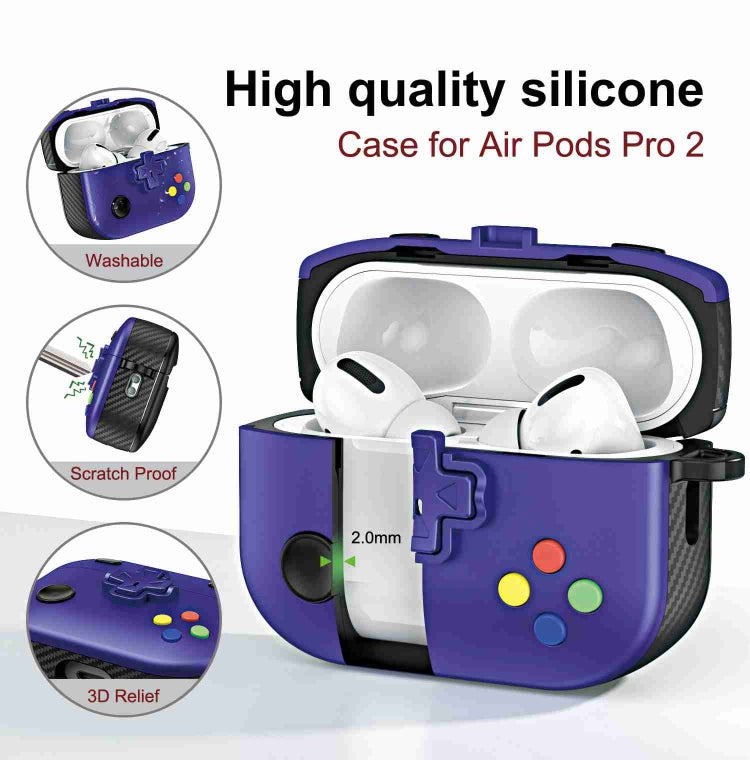 For AirPods Pro 2 Game Console Shape Wireless Earphones Protective Case(Black) - For AirPods Pro 2 by PMC Jewellery | Online Shopping South Africa | PMC Jewellery | Buy Now Pay Later Mobicred