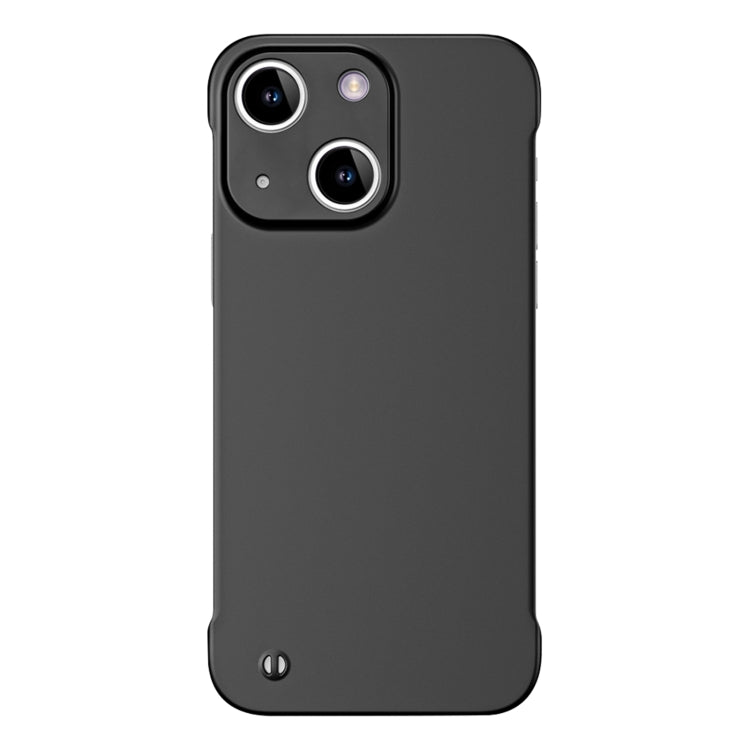 For iPhone 14 Plus Frameless Metallic Paint Hybrid PC Phone Case(Matte Black) - iPhone 14 Plus Cases by PMC Jewellery | Online Shopping South Africa | PMC Jewellery | Buy Now Pay Later Mobicred