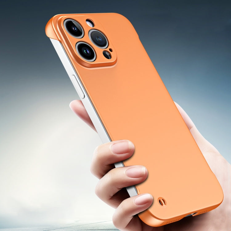 For iPhone 13 mini Frameless Metallic Paint Hybrid PC Phone Case(Orange) - free shipping - PMC Jewellery - Order now!