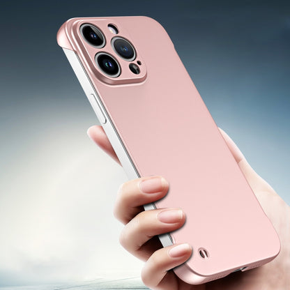 For iPhone 12 mini Frameless Metallic Paint Hybrid PC Phone Case(Rose Gold) - iPhone 12 mini Cases by PMC Jewellery | Online Shopping South Africa | PMC Jewellery | Buy Now Pay Later Mobicred