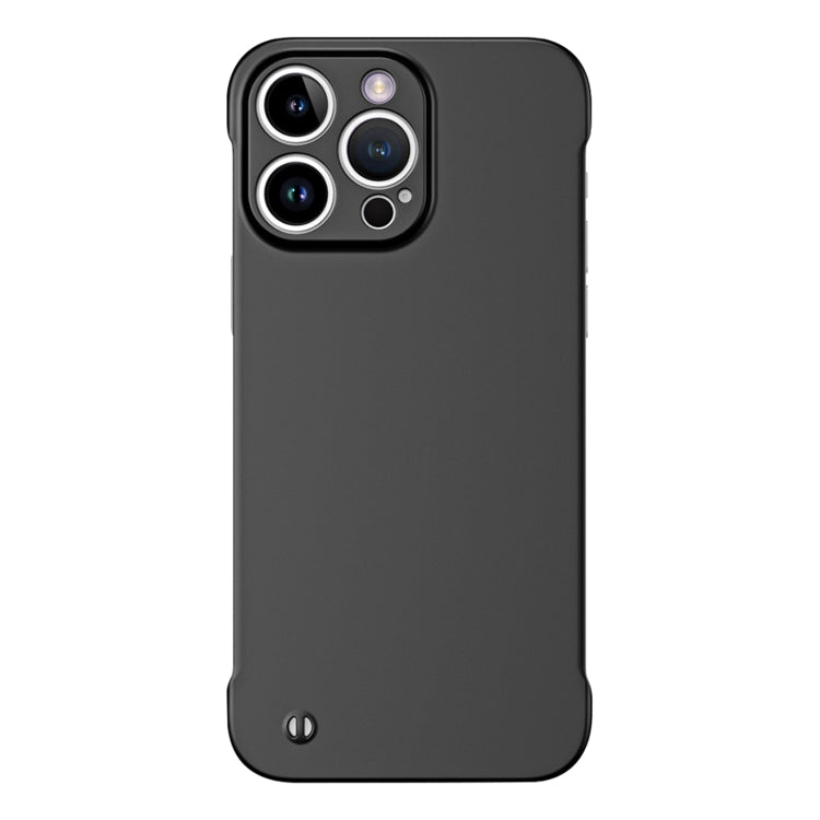 For iPhone 12 Pro Frameless Metallic Paint Hybrid PC Phone Case(Matte Black) - iPhone 12 / 12 Pro Cases by PMC Jewellery | Online Shopping South Africa | PMC Jewellery | Buy Now Pay Later Mobicred