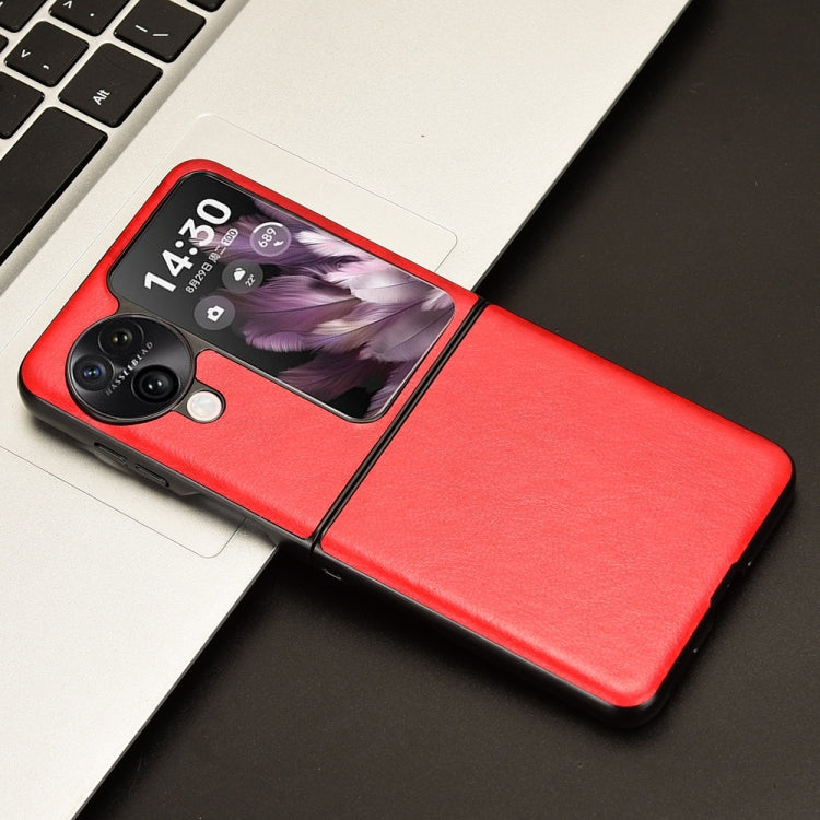 For OPPO Find N3 Flip Litchi Texture Back Cover Phone Case(Red) - Find N3 Flip Cases by PMC Jewellery | Online Shopping South Africa | PMC Jewellery | Buy Now Pay Later Mobicred