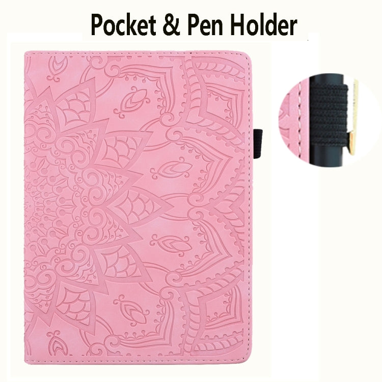 For Samsung Galaxy Tab S9 FE Calf Texture Embossed Leather Tablet Case(Pink) - Galaxy Tab S9 FE by PMC Jewellery | Online Shopping South Africa | PMC Jewellery | Buy Now Pay Later Mobicred