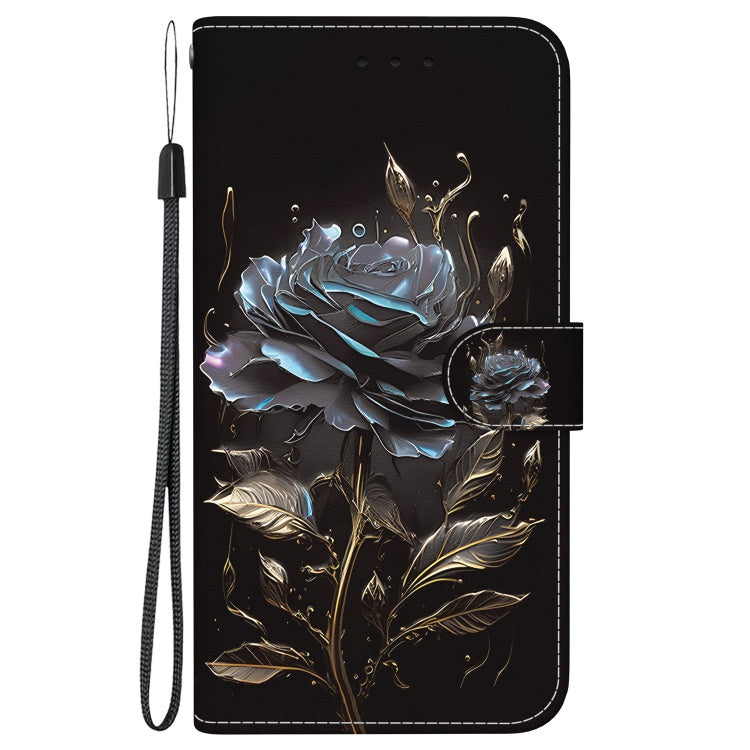 For Google Pixel 9 Pro Crystal Texture Colored Drawing Leather Phone Case(Black Rose) - Google Cases by PMC Jewellery | Online Shopping South Africa | PMC Jewellery | Buy Now Pay Later Mobicred