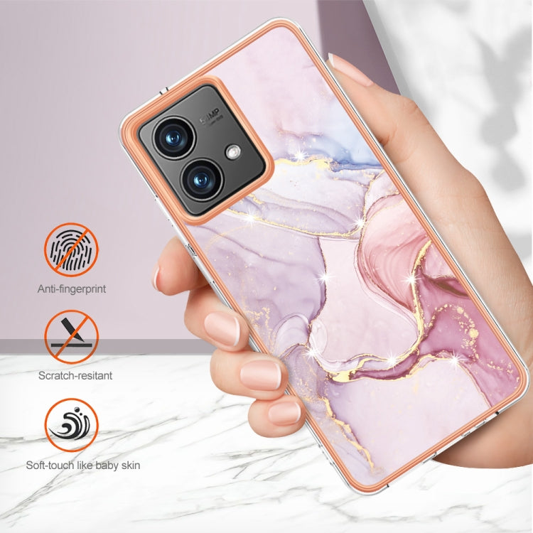 For Motorola Moto G84 Electroplating Marble Dual-side IMD Phone Case(Rose Gold 005) - Motorola Cases by PMC Jewellery | Online Shopping South Africa | PMC Jewellery | Buy Now Pay Later Mobicred