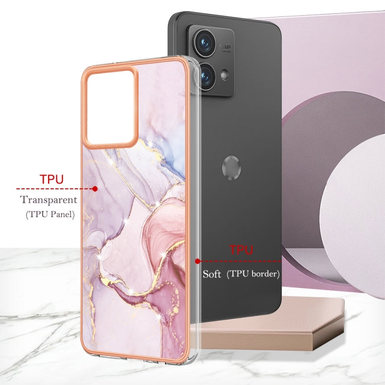 For Motorola Moto G84 Electroplating Marble Dual-side IMD Phone Case(Rose Gold 005) - Motorola Cases by PMC Jewellery | Online Shopping South Africa | PMC Jewellery | Buy Now Pay Later Mobicred