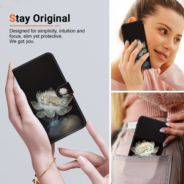 For Honor Magic6 Pro Crystal Texture Colored Drawing Leather Phone Case(Crystal Peony) - Honor Cases by PMC Jewellery | Online Shopping South Africa | PMC Jewellery | Buy Now Pay Later Mobicred