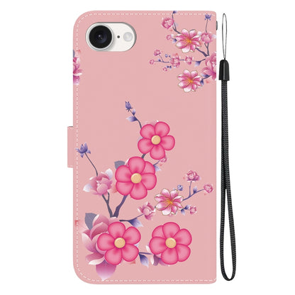 For iPhone SE 2024 Crystal Texture Colored Drawing Leather Phone Case(Cherry Blossoms) - More iPhone Cases by PMC Jewellery | Online Shopping South Africa | PMC Jewellery | Buy Now Pay Later Mobicred