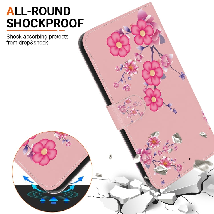 For iPhone SE 2024 Crystal Texture Colored Drawing Leather Phone Case(Cherry Blossoms) - More iPhone Cases by PMC Jewellery | Online Shopping South Africa | PMC Jewellery | Buy Now Pay Later Mobicred