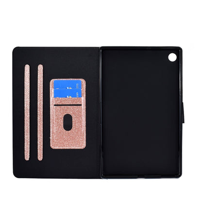 For Samsung Galaxy Tab A9 Glitter Powder Leather Tablet Case(Rose Gold) - Galaxy Tab A9 by PMC Jewellery | Online Shopping South Africa | PMC Jewellery