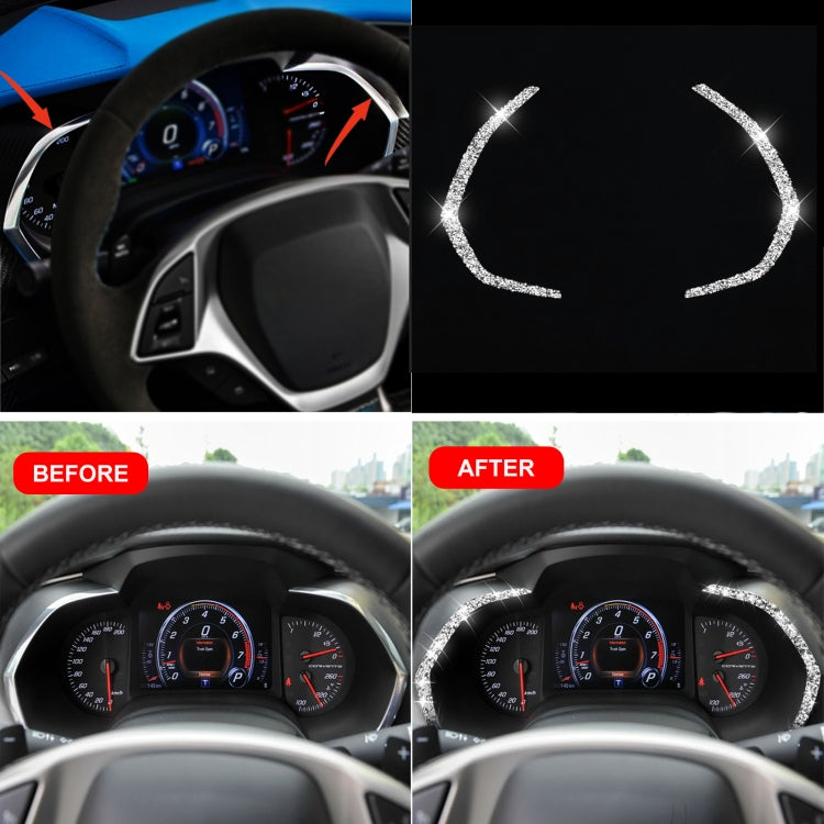 For Chevrolet Corvette C7 2014-2019 2 in 1 Car Dashboard Frame Diamond Decorative Sticker, Left Drive - Car Interior Mouldings by PMC TechLife | Online Shopping South Africa | PMC TechLife | Buy Now Pay Later Mobicred