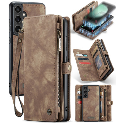 For Samsung Galaxy S23 FE CaseMe 008 Multifunctional Zipper Wallet Leather Phone Case with Lanyard(Brown) - Galaxy S23 FE 5G Cases by CaseMe | Online Shopping South Africa | PMC Jewellery | Buy Now Pay Later Mobicred