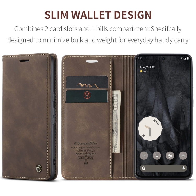 For Google Pixel 8 Pro CaseMe 013 Multifunctional Horizontal Flip Leather Phone Case(Coffee) - Google Cases by CaseMe | Online Shopping South Africa | PMC Jewellery | Buy Now Pay Later Mobicred