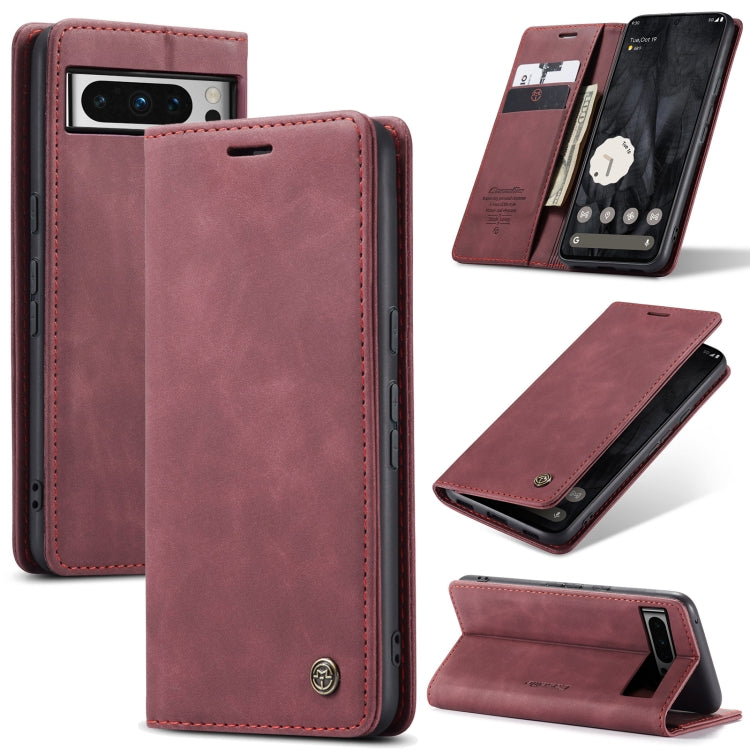 For Google Pixel 8 Pro CaseMe 013 Multifunctional Horizontal Flip Leather Phone Case(Wine Red) - Google Cases by CaseMe | Online Shopping South Africa | PMC Jewellery | Buy Now Pay Later Mobicred