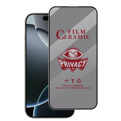 For iPhone 16 Pro Full Coverage HD Privacy Ceramic Film - iPhone 16 Pro Tempered Glass by PMC Jewellery | Online Shopping South Africa | PMC Jewellery | Buy Now Pay Later Mobicred