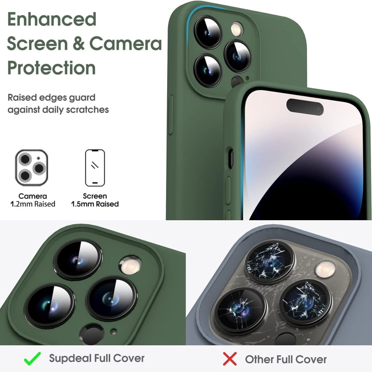 For iPhone 16 Pro Max Microfiber Liquid Silicone Shockproof Phone Case(Dark Green) - iPhone 16 Pro Max Cases by PMC Jewellery | Online Shopping South Africa | PMC Jewellery | Buy Now Pay Later Mobicred