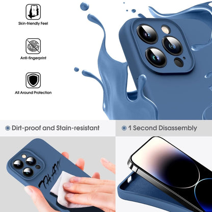 For iPhone 16 Pro Microfiber Liquid Silicone Shockproof Phone Case(Blue) - iPhone 16 Pro Cases by PMC Jewellery | Online Shopping South Africa | PMC Jewellery | Buy Now Pay Later Mobicred