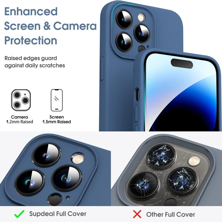 For iPhone 16 Microfiber Liquid Silicone Shockproof Phone Case(Blue) - iPhone 16 Cases by PMC Jewellery | Online Shopping South Africa | PMC Jewellery | Buy Now Pay Later Mobicred