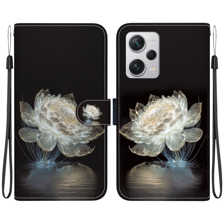 For Xiaomi Redmi Note 12 Pro+ Crystal Texture Colored Drawing Leather Phone Case(Crystal Peony) - Xiaomi Cases by PMC TechLife | Online Shopping South Africa | PMC TechLife | Buy Now Pay Later Mobicred