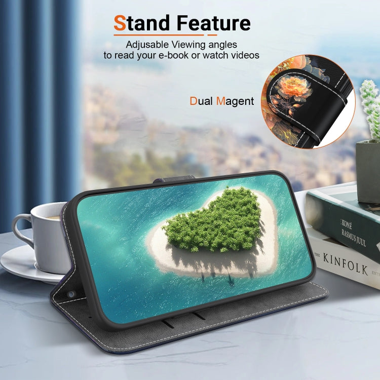 For OPPO Reno11 Global Crystal Texture Colored Drawing Leather Phone Case(Gold Peony) - Reno11 Cases by PMC TechLife | Online Shopping South Africa | PMC TechLife | Buy Now Pay Later Mobicred