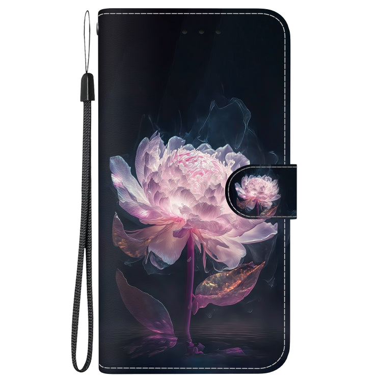 For OPPO A60 4G Crystal Texture Colored Drawing Leather Phone Case(Purple Peony) - OPPO Cases by PMC TechLife | Online Shopping South Africa | PMC TechLife | Buy Now Pay Later Mobicred