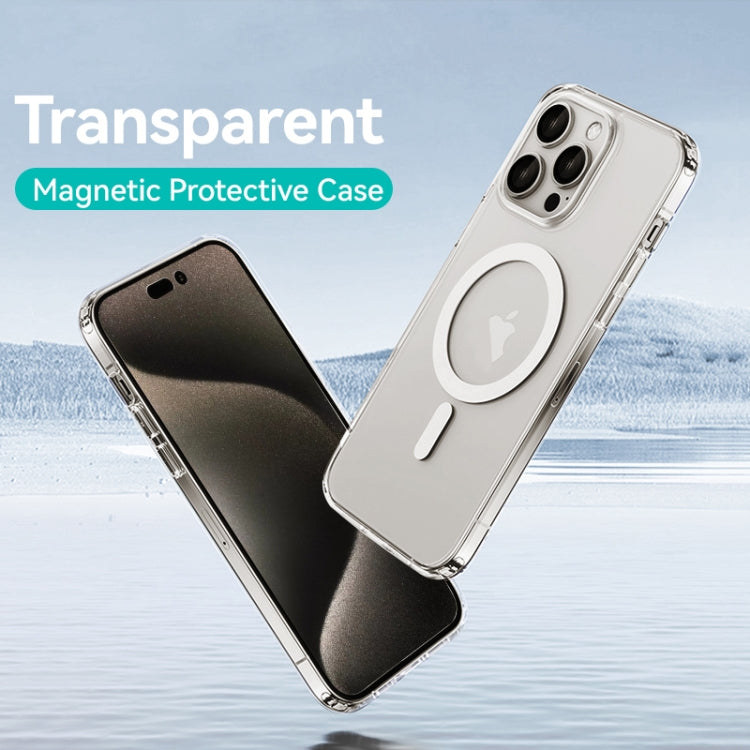 For iPhone 15 Pro USAMS Ice Magnet Series MagSafe PC Hybrid TPU Phone Case(Transparent) - iPhone 15 Pro Cases by USAMS | Online Shopping South Africa | PMC Jewellery | Buy Now Pay Later Mobicred