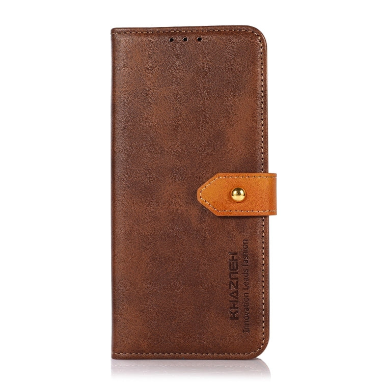 For Google Pixel 9 KHAZNEH Dual-color Cowhide Texture Flip Leather Phone Case(Brown) - Google Cases by PMC TechLife | Online Shopping South Africa | PMC TechLife | Buy Now Pay Later Mobicred