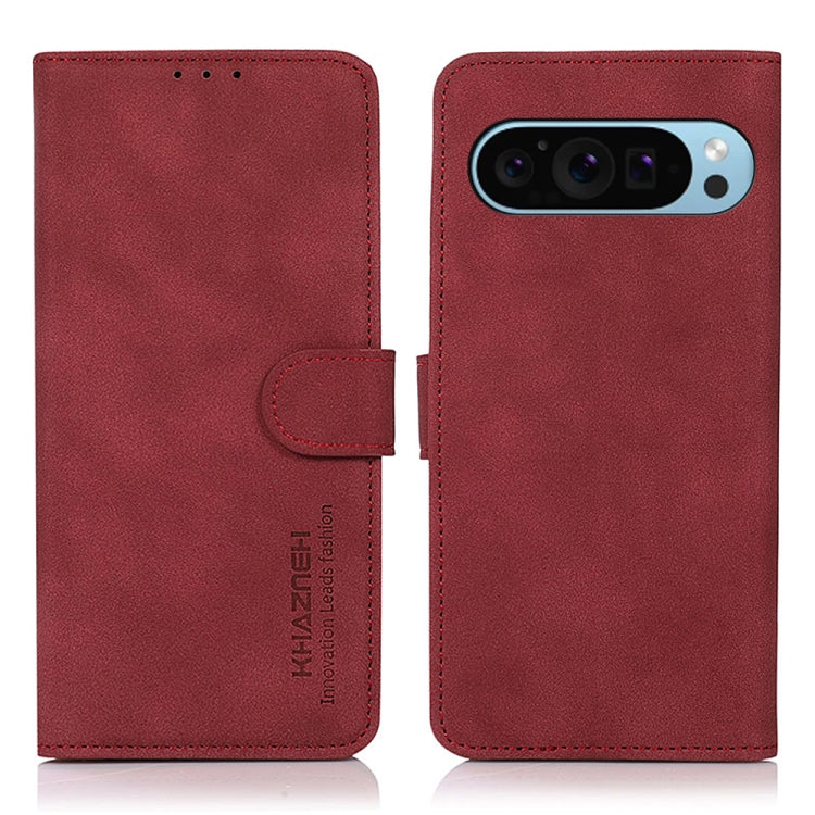 For Google Pixel 9 KHAZNEH Matte Texture Leather Phone Case(Red) - Google Cases by PMC Jewellery | Online Shopping South Africa | PMC Jewellery | Buy Now Pay Later Mobicred