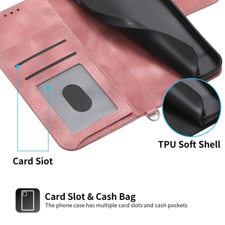 For iPhone 16e Skin-feel Flowers Embossed Wallet Leather Phone Case(Pink) - iPhone 16e Cases by PMC TechLife | Online Shopping South Africa | PMC TechLife | Buy Now Pay Later Mobicred
