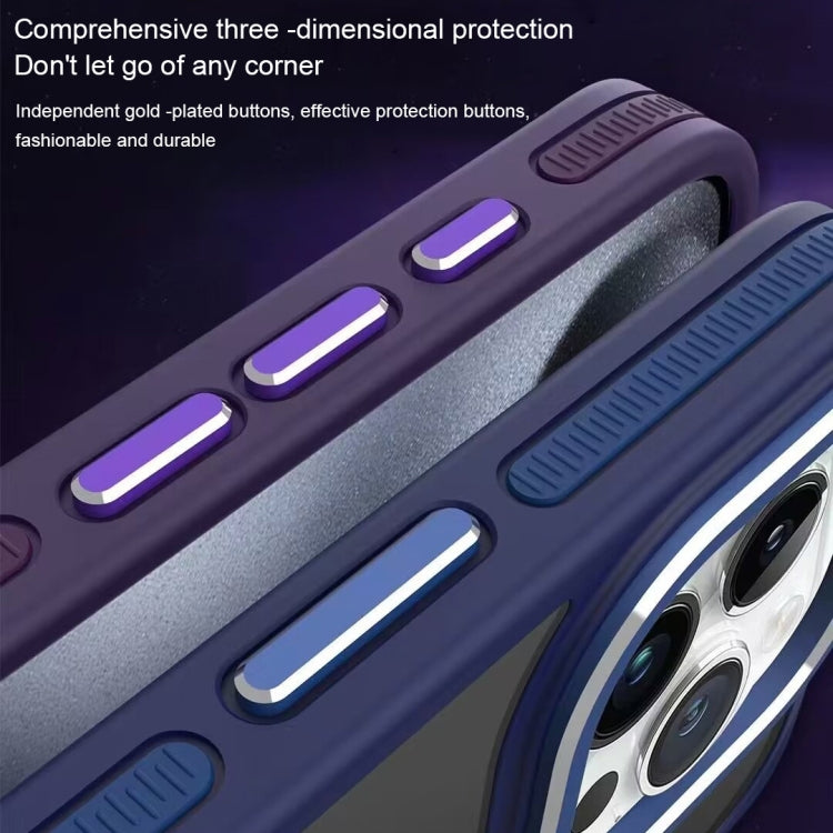 For iPhone 14 Pro Max Two-color Frosted MagSafe Magnetic Phone Case(Purple) - iPhone 14 Pro Max Cases by PMC TechLife | Online Shopping South Africa | PMC TechLife