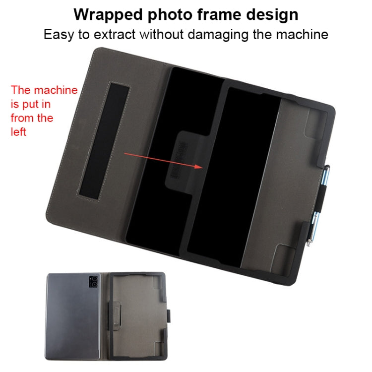 For TCL NxtPaper 11 2-Folding Leather Tablet Case with Handrest & Pen Slot(Black) - Others by PMC TechLife | Online Shopping South Africa | PMC TechLife | Buy Now Pay Later Mobicred
