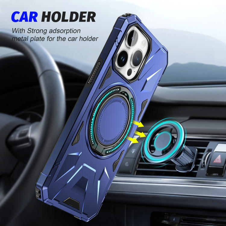 For iPhone 15 Pro MagSafe Magnetic Shockproof Phone Case with Ring Holder(Navy Blue) - iPhone 15 Pro Cases by PMC TechLife | Online Shopping South Africa | PMC TechLife
