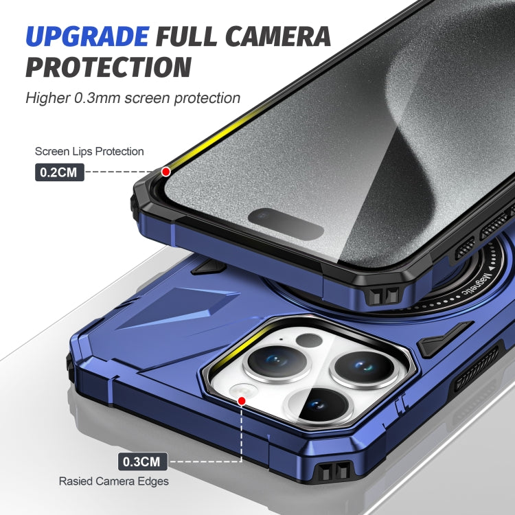 For iPhone 15 Pro MagSafe Magnetic Shockproof Phone Case with Ring Holder(Navy Blue) - iPhone 15 Pro Cases by PMC TechLife | Online Shopping South Africa | PMC TechLife