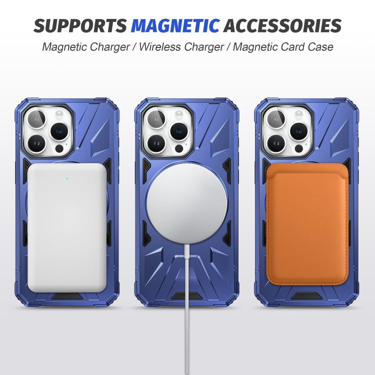 For iPhone 15 Pro MagSafe Magnetic Shockproof Phone Case with Ring Holder(Navy Blue) - iPhone 15 Pro Cases by PMC TechLife | Online Shopping South Africa | PMC TechLife