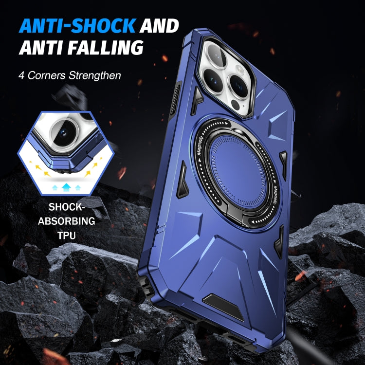 For iPhone 15 Pro MagSafe Magnetic Shockproof Phone Case with Ring Holder(Navy Blue) - iPhone 15 Pro Cases by PMC TechLife | Online Shopping South Africa | PMC TechLife