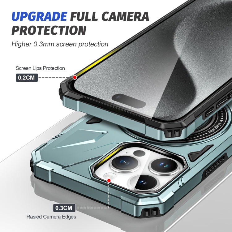 For iPhone 14/13 MagSafe Magnetic Shockproof Phone Case with Ring Holder(Green) - iPhone 14 Cases by PMC TechLife | Online Shopping South Africa | PMC TechLife