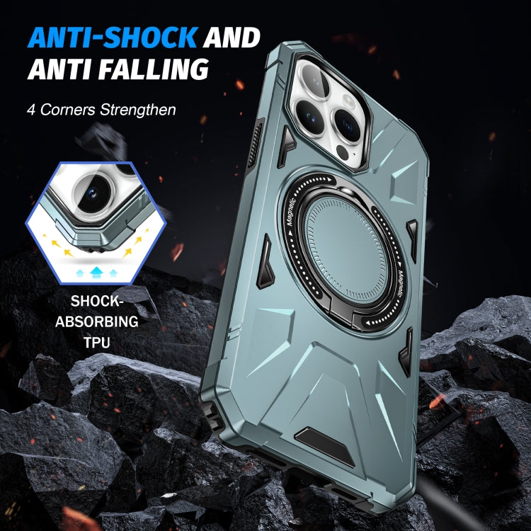 For iPhone 14 Pro Max MagSafe Magnetic Shockproof Phone Case with Ring Holder(Green) - iPhone 14 Pro Max Cases by PMC TechLife | Online Shopping South Africa | PMC TechLife