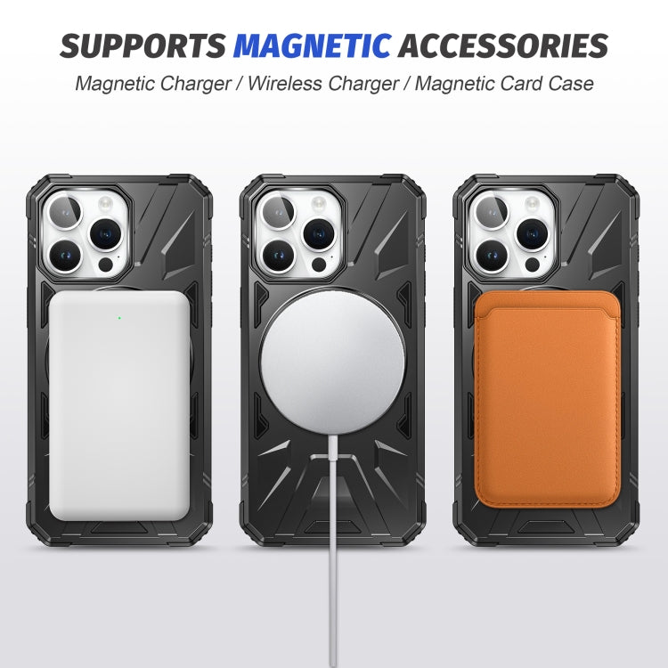 For iPhone 13 Pro Max MagSafe Magnetic Shockproof Phone Case with Ring Holder(Black) - iPhone 13 Pro Max Cases by PMC TechLife | Online Shopping South Africa | PMC TechLife | Buy Now Pay Later Mobicred