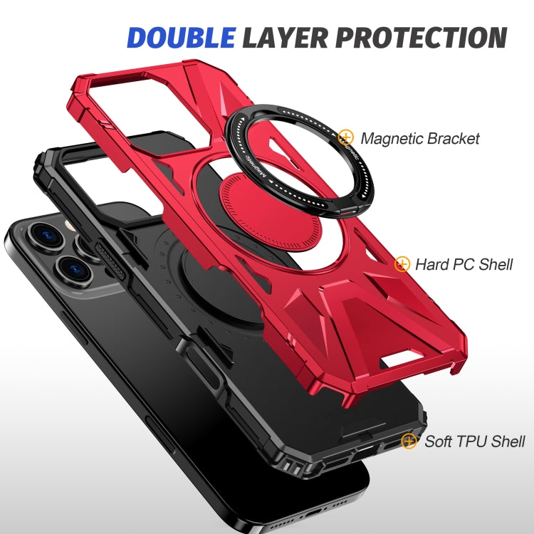 For iPhone 16 Pro MagSafe Magnetic Shockproof Phone Case with Ring Holder(Red) - iPhone 16 Pro Cases by PMC Jewellery | Online Shopping South Africa | PMC Jewellery | Buy Now Pay Later Mobicred