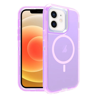 For iPhone 12 Shockproof MagSafe Magnetic Phone Case(Transparent Purple) - iPhone 12 / 12 Pro Cases by PMC Jewellery | Online Shopping South Africa | PMC Jewellery