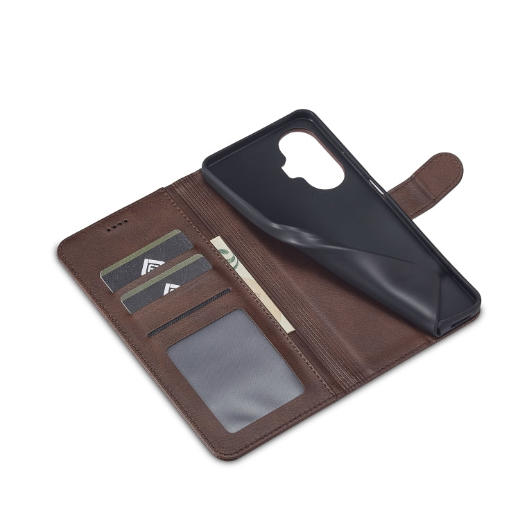 For Realme C55 LC.IMEEKE Calf Texture Horizontal Flip Leather Case(Brown) - free shipping - PMC TechLife - Order now!