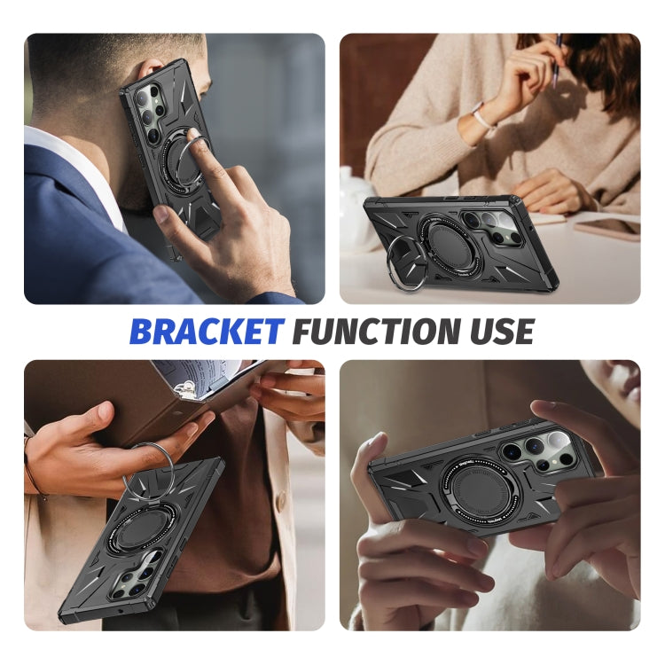 For Samsung Galaxy S23+ 5G MagSafe Magnetic Shockproof Phone Case with Ring Holder(Black) - Galaxy S23+ 5G Cases by PMC TechLife | Online Shopping South Africa | PMC TechLife