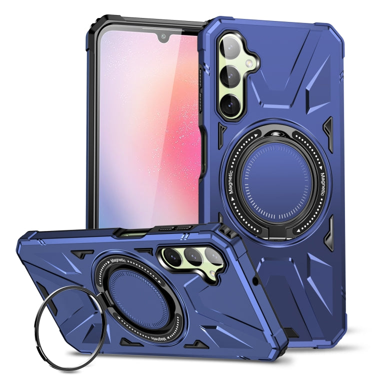 For Samsung Galaxy A14 4G/5G MagSafe Magnetic Shockproof Phone Case with Ring Holder(Navy Blue) - Galaxy Phone Cases by PMC Jewellery | Online Shopping South Africa | PMC Jewellery